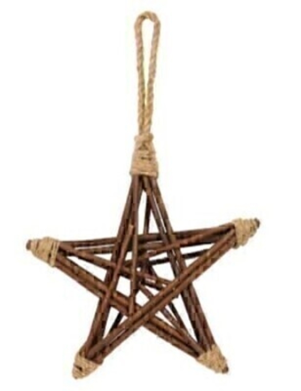 <p>Small natural wooden twig Star hanging Christmas tree decoration by Gisela Graham. This fesive Christmas star ornament by Gisela Graham will delight for years to come. It will compliment any Christmas Tree and will bring Christmas cheer to children at Christmas time year after year. Size 35 cm</p>
<p>Remember Booker Flowers and Gifts for Gisela Graham Christmas Decorations.</p>